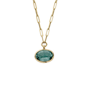 MIRA Gold Aquamarine Star Necklace