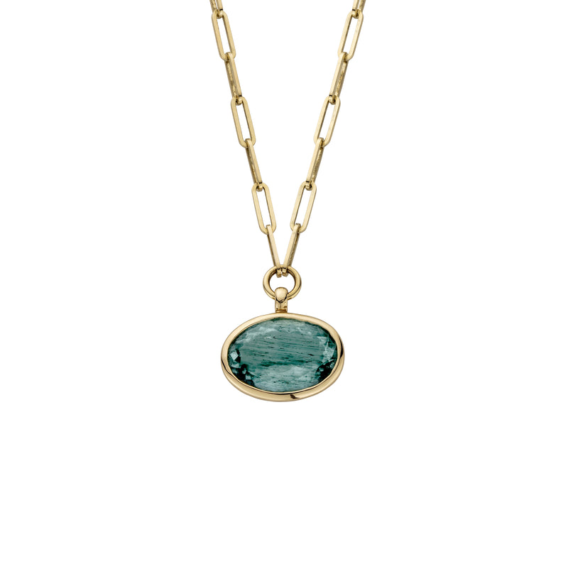 MIRA Gold Aquamarine Star Necklace
