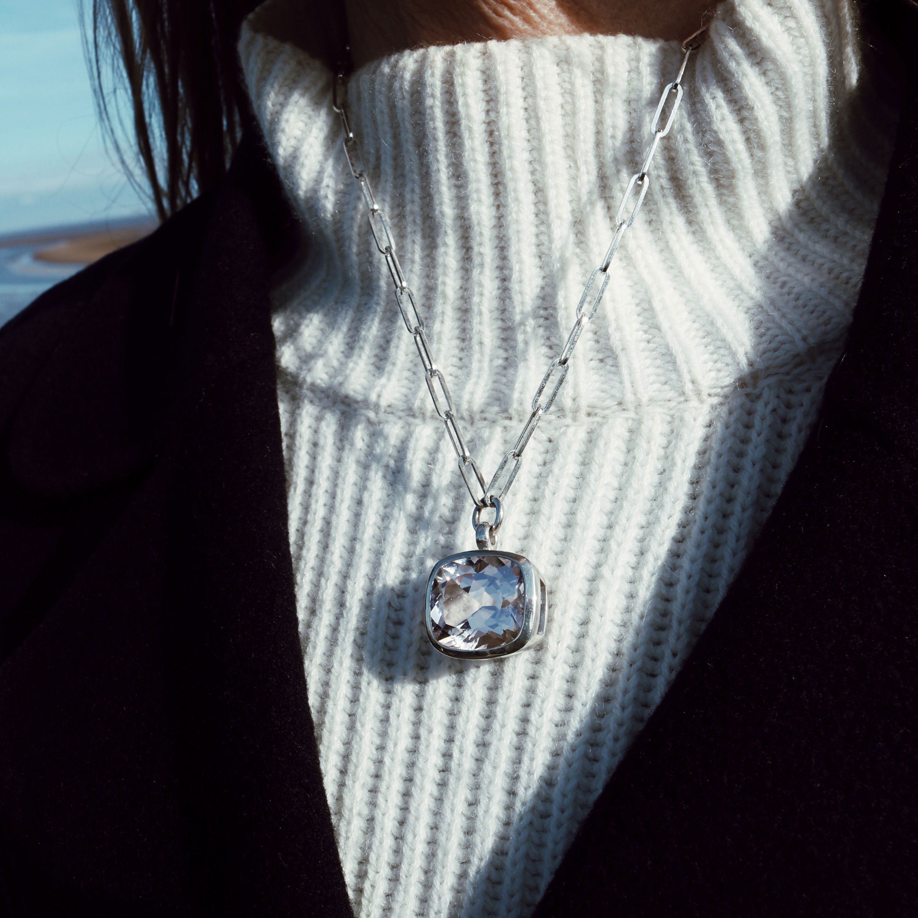 MOUNT ROSA Silver Morganite Necklace