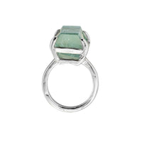 NERISSA White Gold Aquamarine Claw Ring