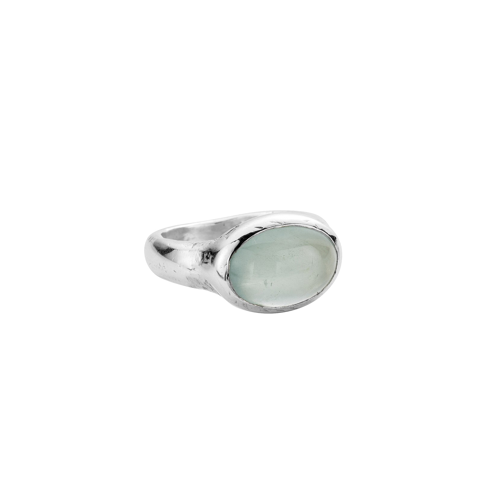 Silver Cabochon Aquamarine Treasure Ring