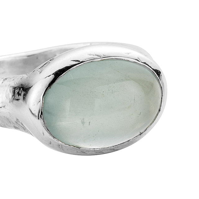 Silver Aquamarine Treasure Ring