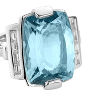 NILAK White Gold Aquamarine & Diamond Ring