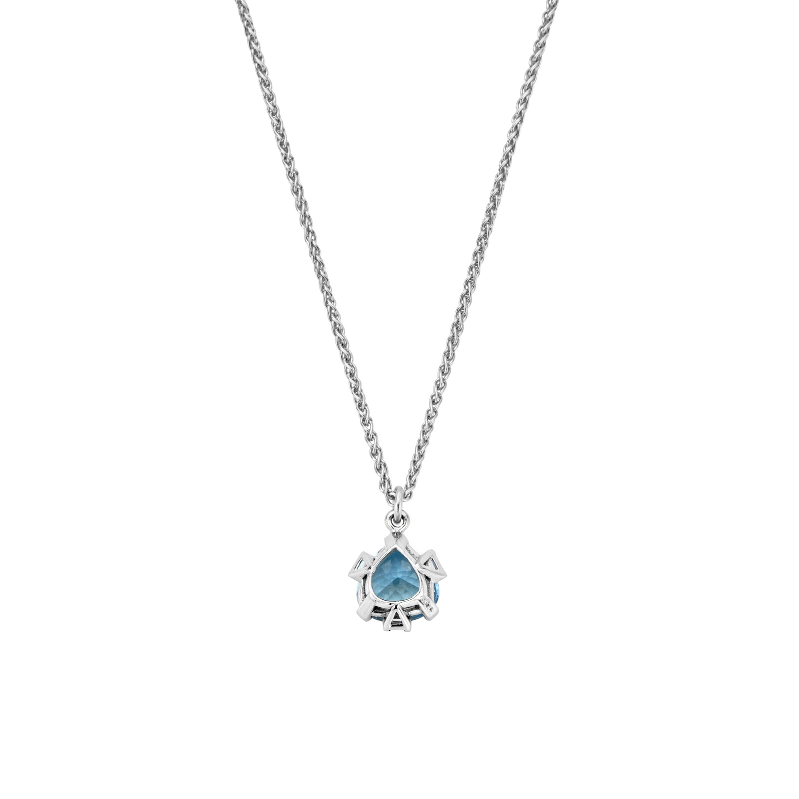 NILAK White Gold Aquamarine & Diamond Necklace