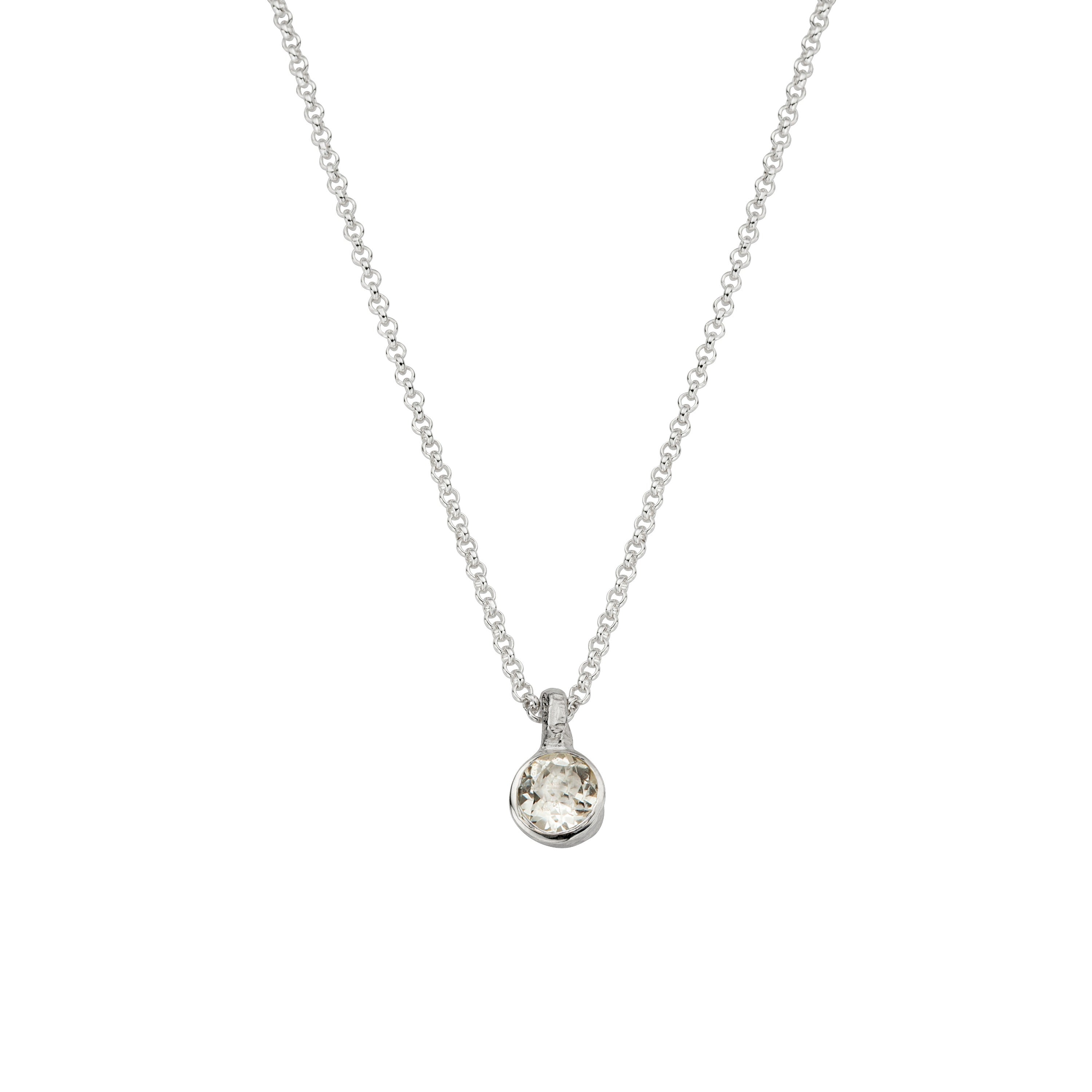 Silver Clear Quartz Original Baby Treasure Necklace