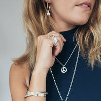 Silver Medium Peace Necklace