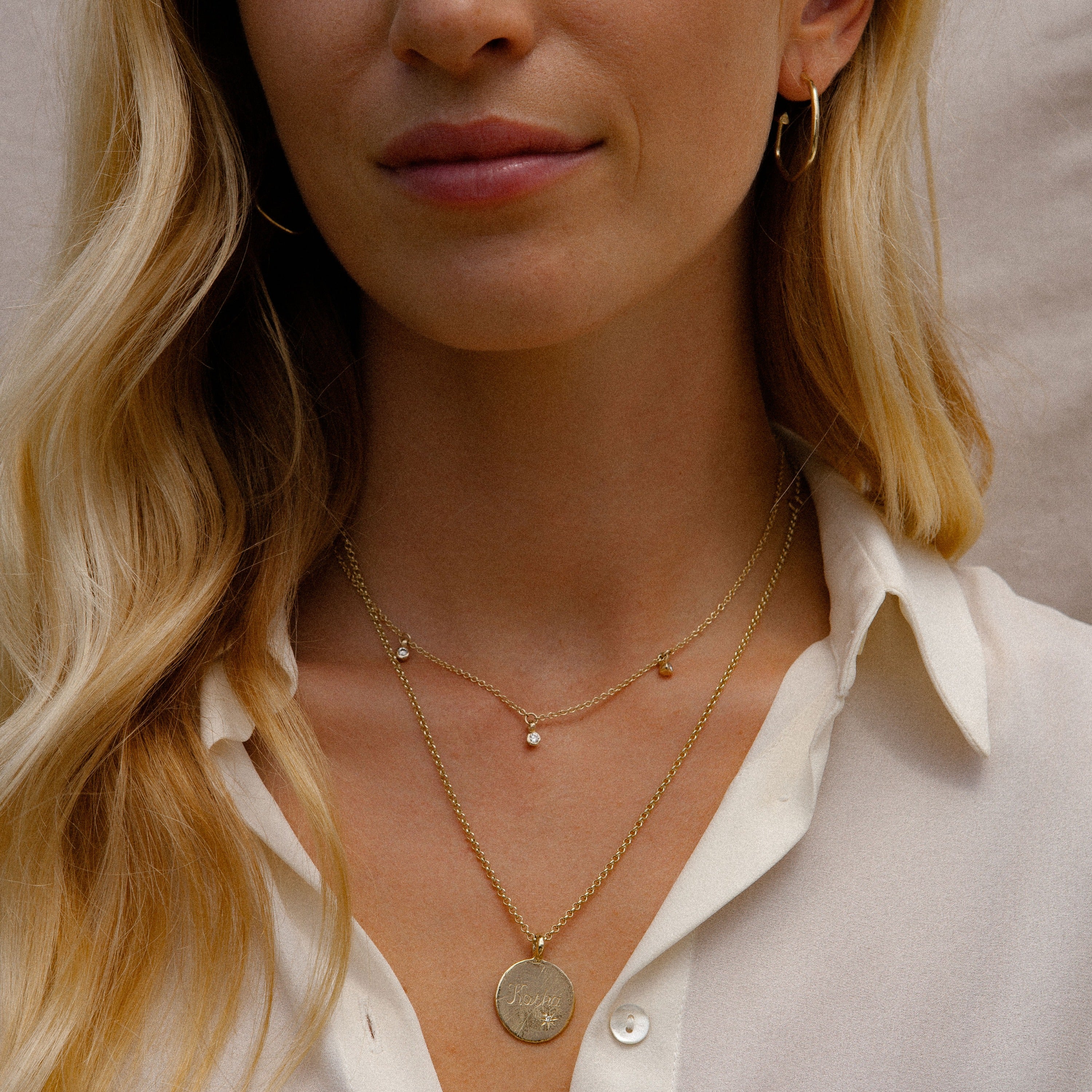 Personalised Gold Diamond Midnight Moon Necklace