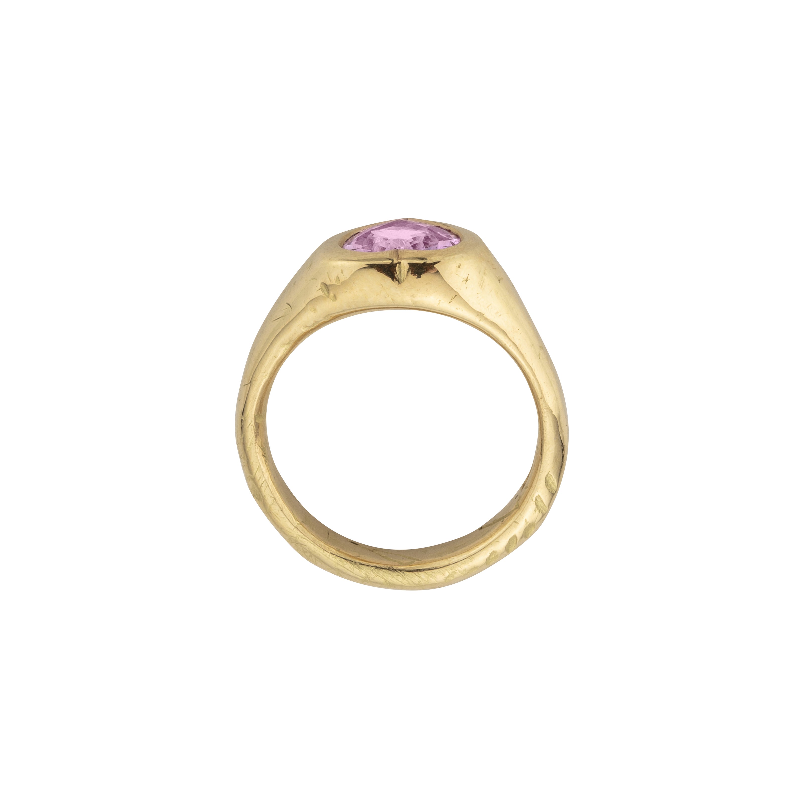 PETIT AMOUR Gold Pink Sapphire Heart Ring