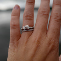 Platinum Pavé Set Diamond Mini Posey Ring