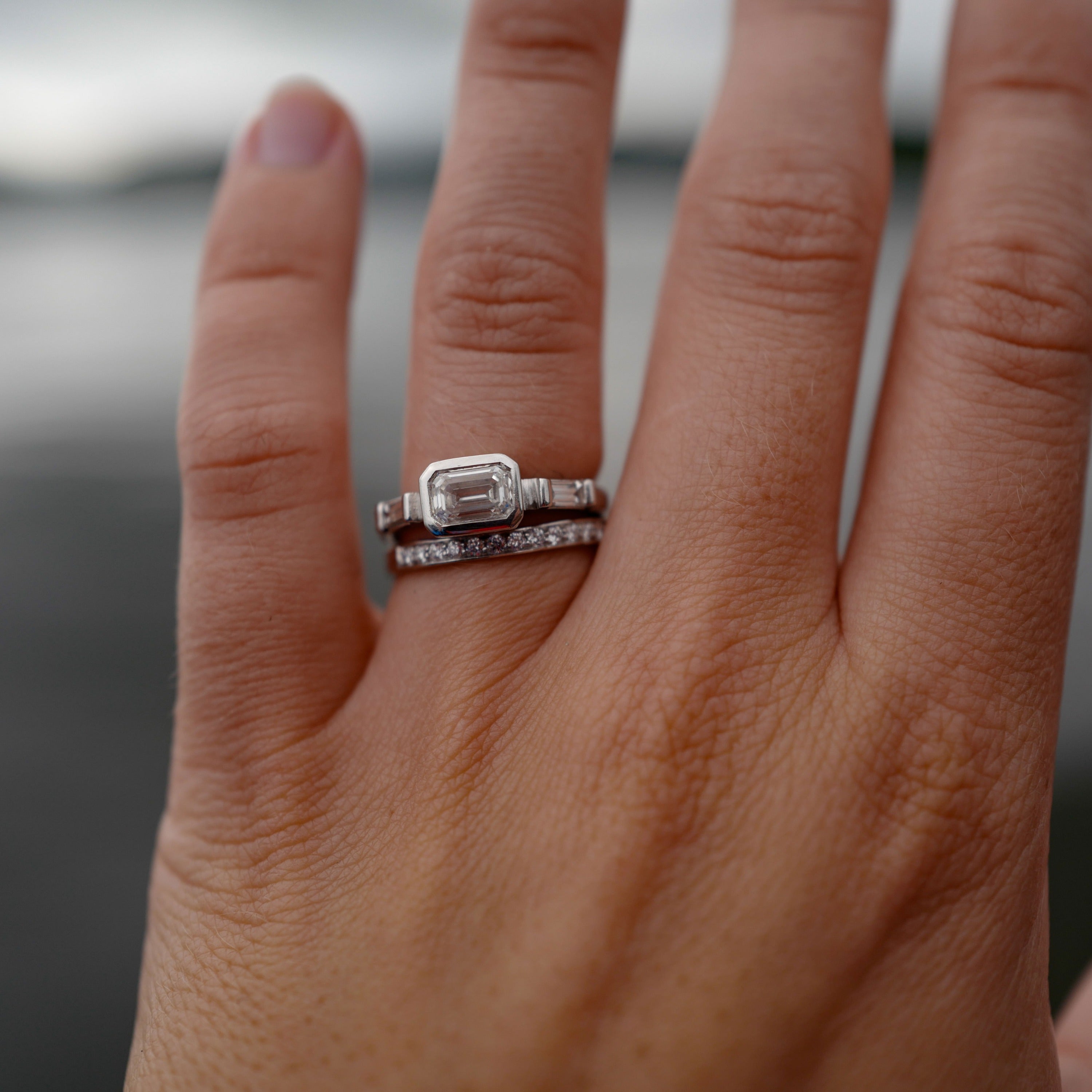 Platinum Pavé Set Diamond Mini Posey Ring