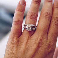 Platinum Pavé Set Diamond Mini Posey Ring