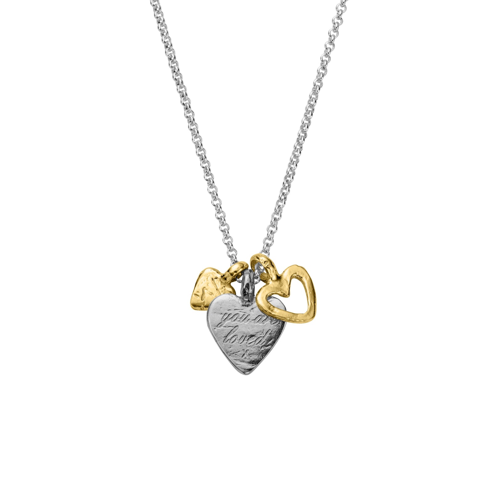 Silver & Gold A Lot Of Love Necklace (Silver YAL)