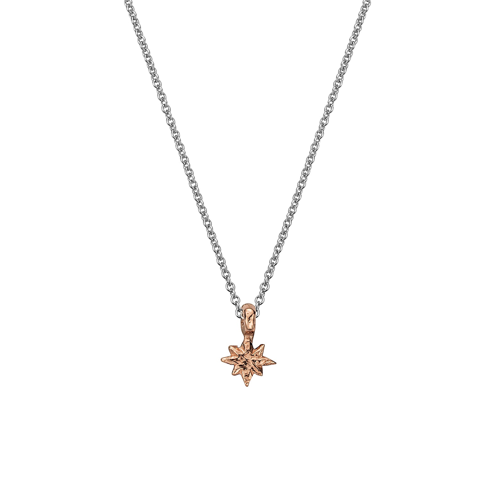 Silver & Rose Gold Baby North Star Necklace