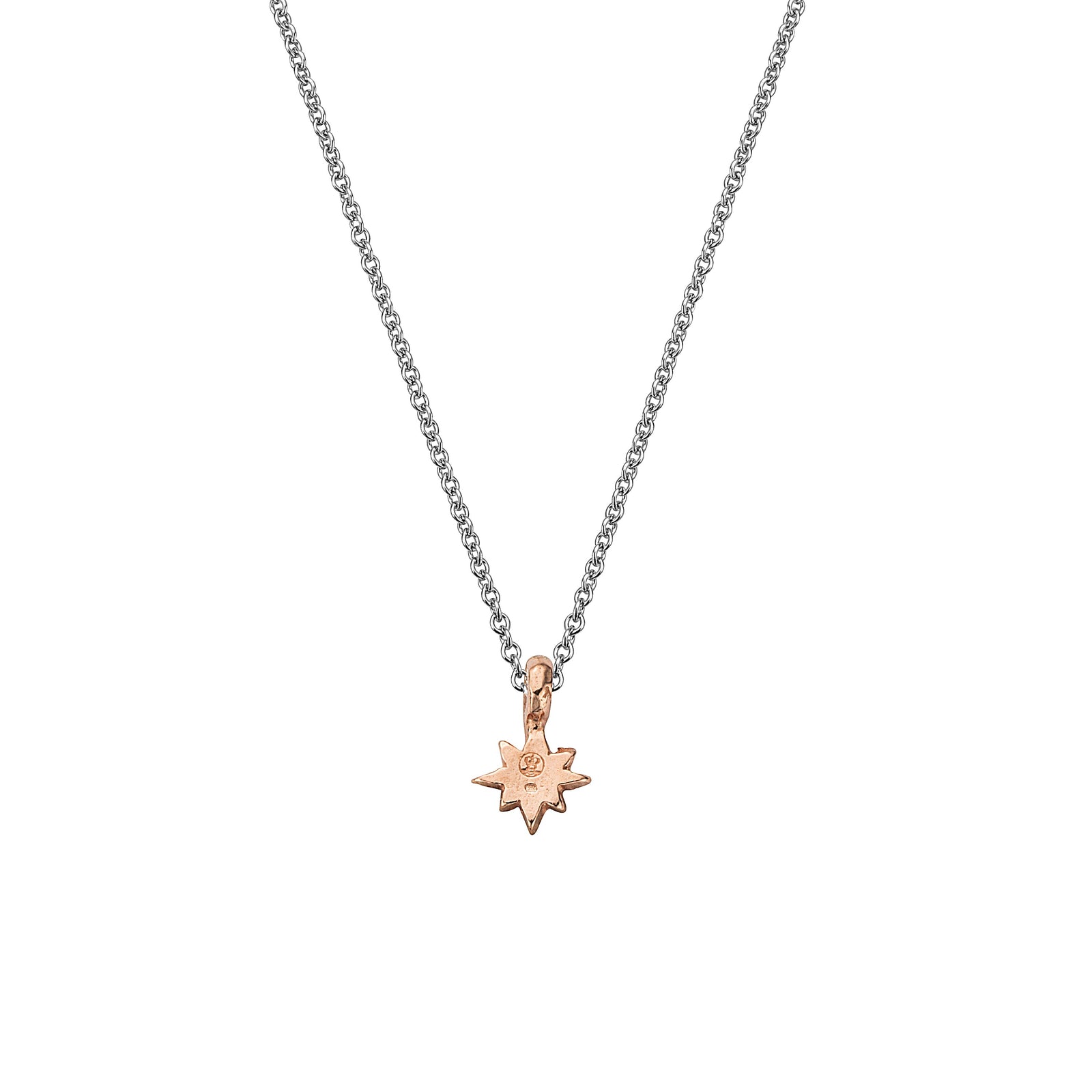 Silver & Rose Gold Baby North Star Necklace