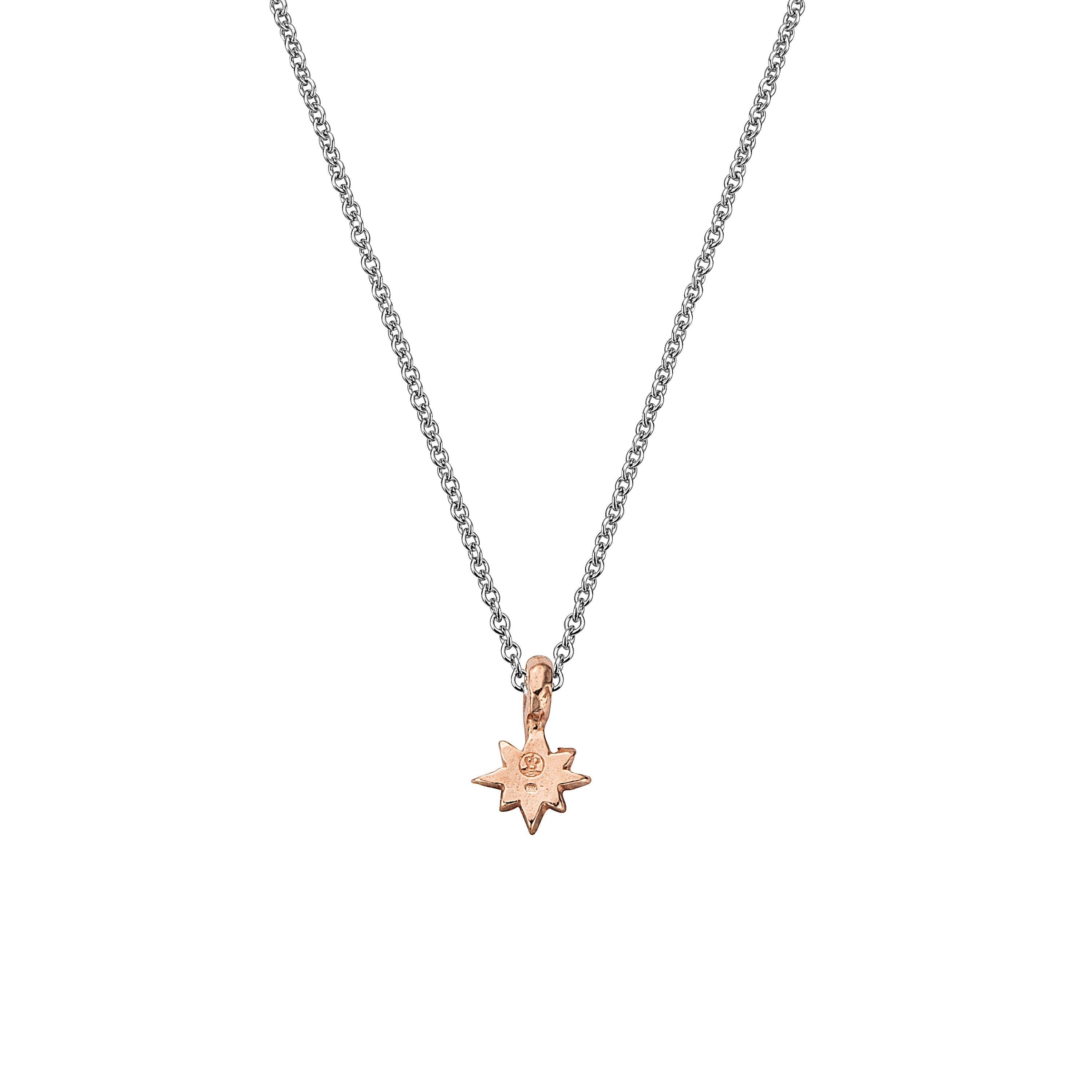 Silver & Rose Gold Baby North Star Necklace