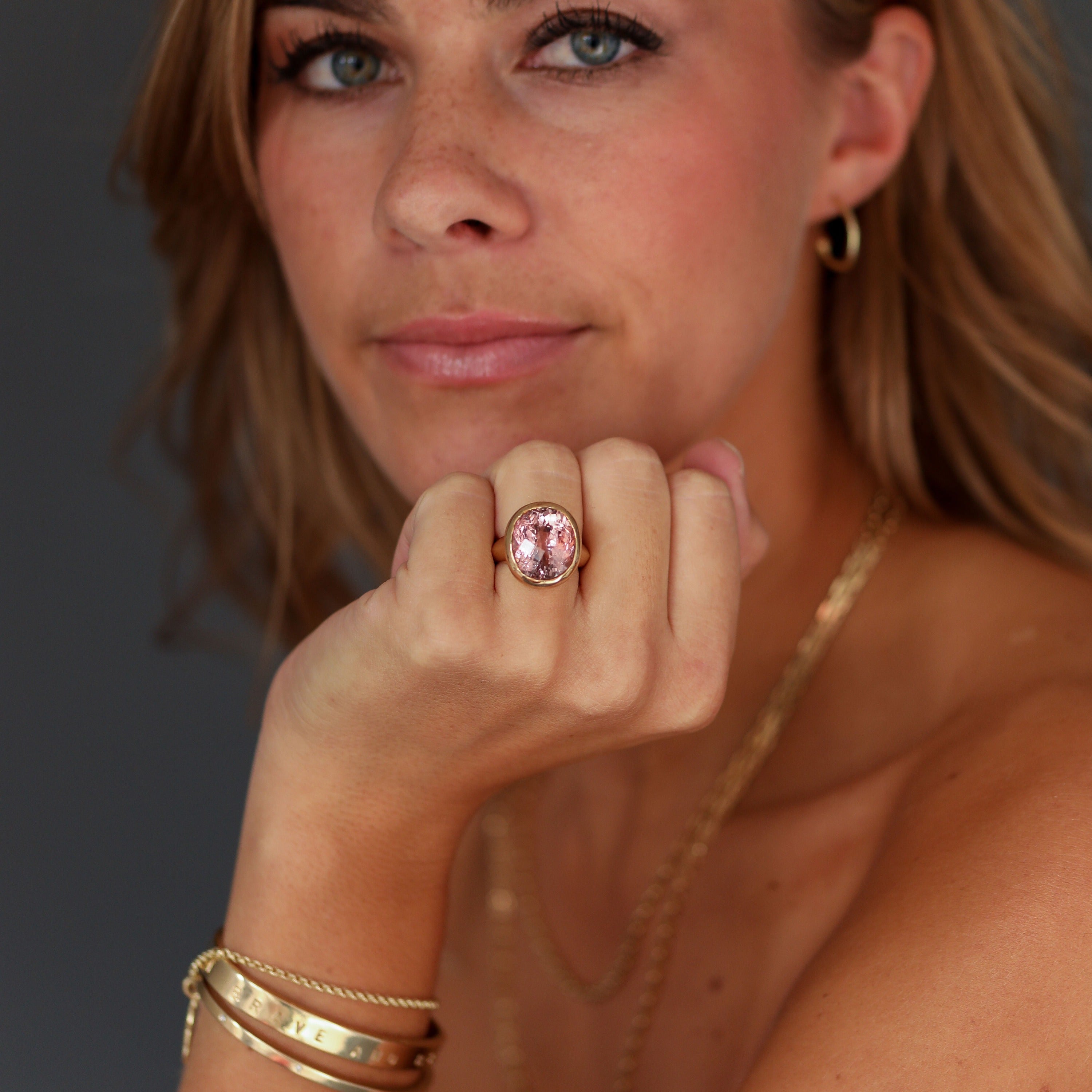 ROSEA Gold Morganite Ring