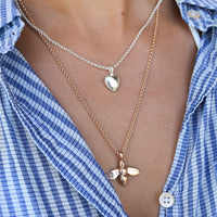 Rose Gold Large Honey Bee Necklace