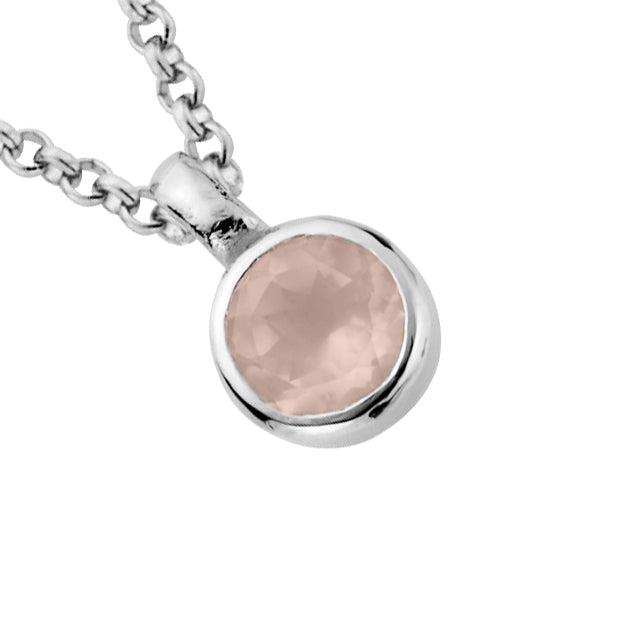 Silver Rose Quartz Baby Treasure Pendant
