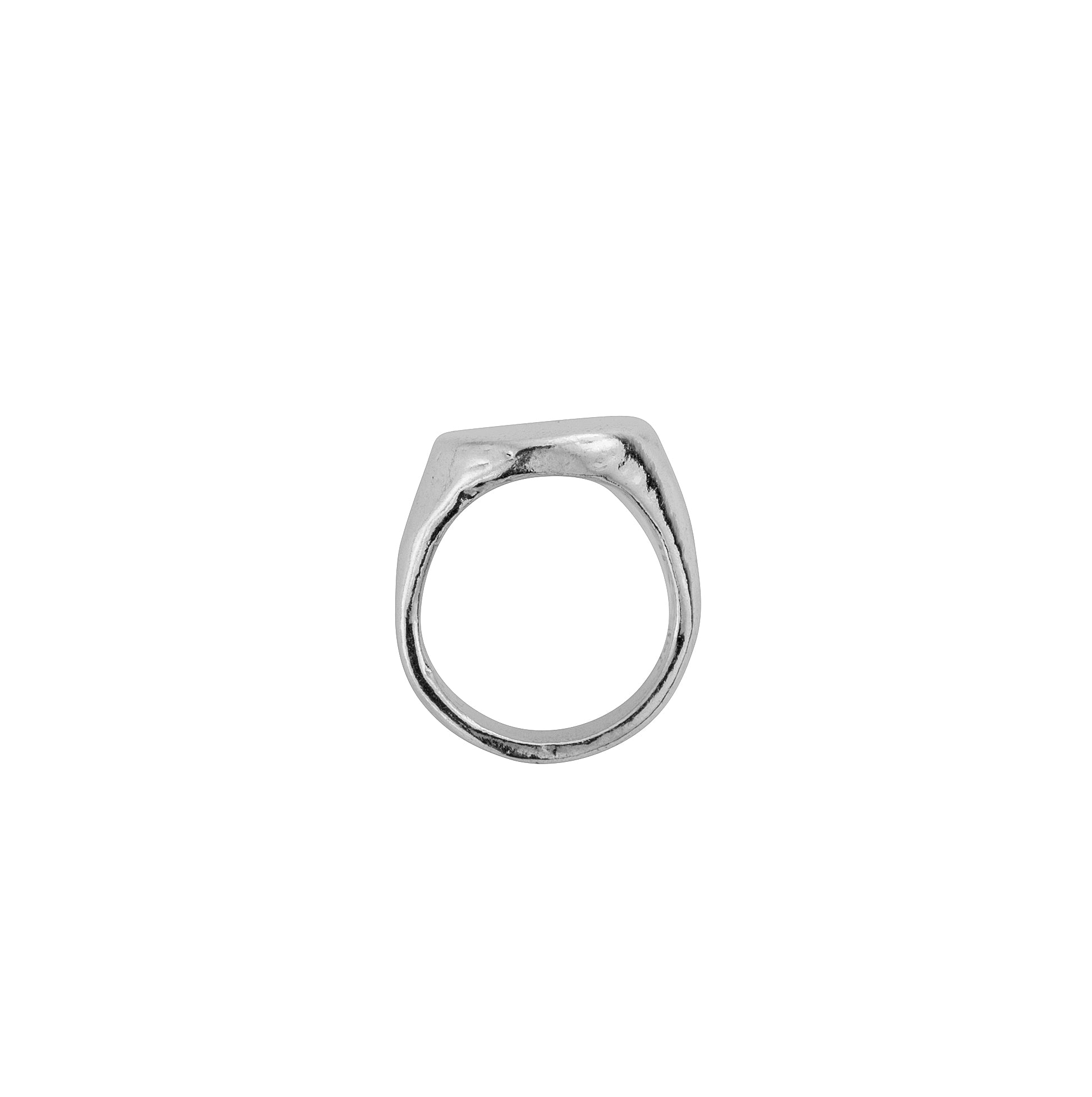 Silver Round Signet Ring