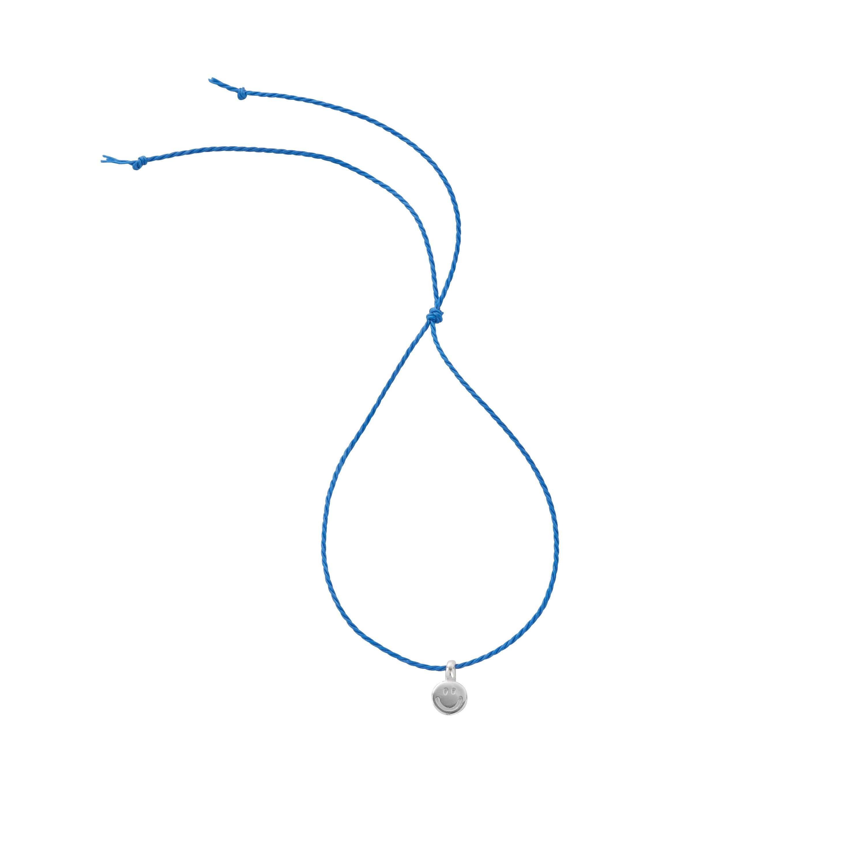 Silver Smiley Face Cord Bracelet