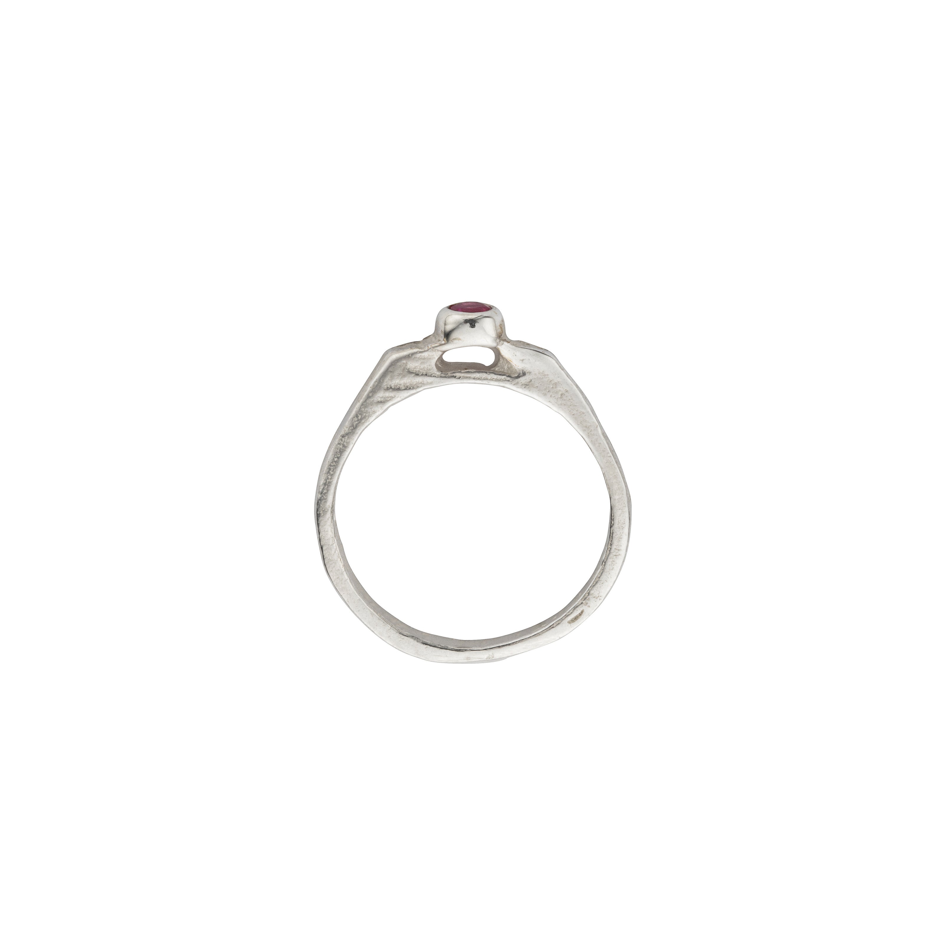 Silver Ruby Promise Ring