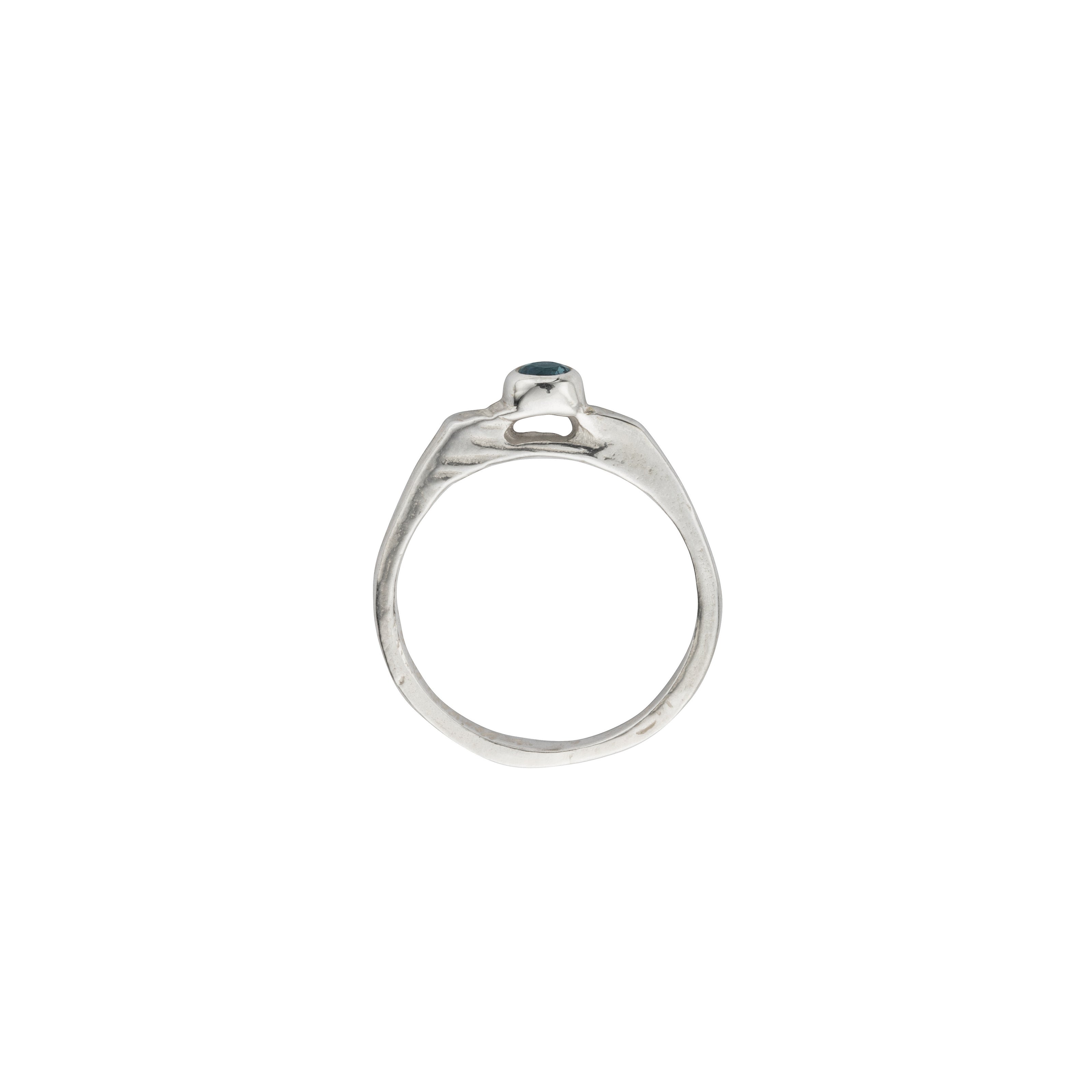 Silver Sapphire Promise Ring