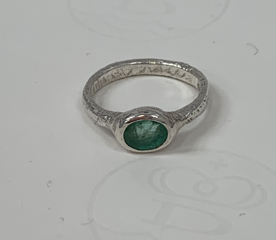 LOMA Silver Small Emerald Ring