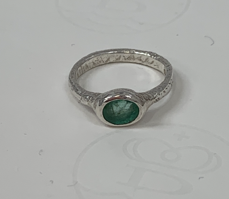 LOMA Silver Small Emerald Ring