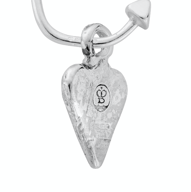 Silver Mini Heart Single Earring Charm