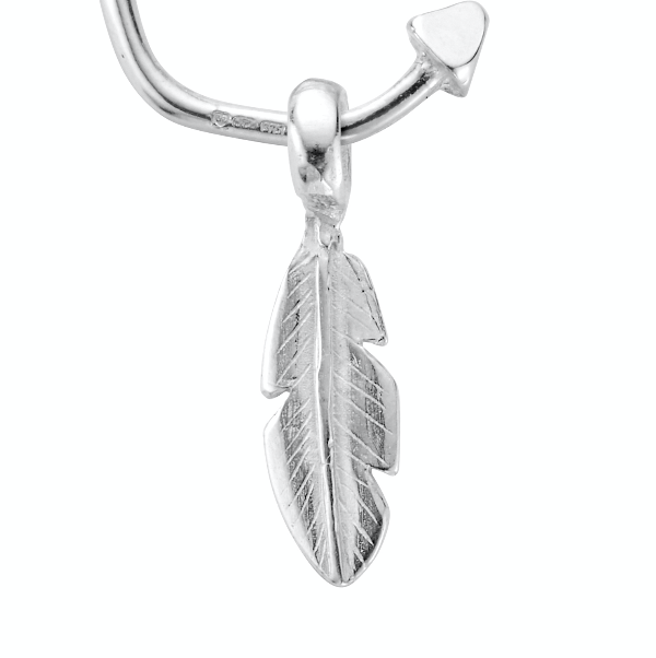 Silver Mini Feather Single Earring Charm