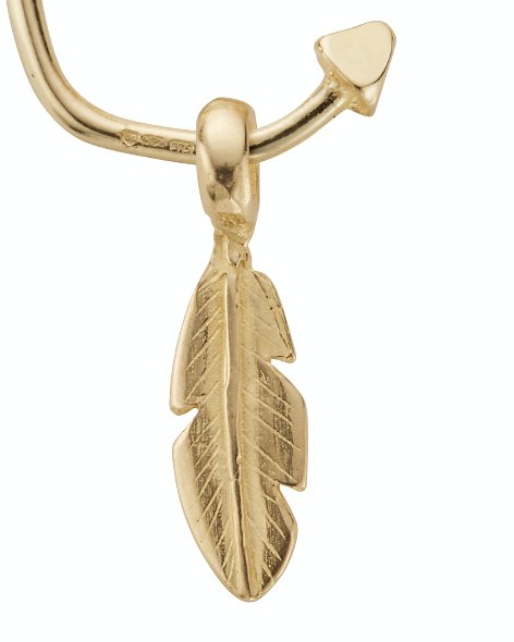 Gold Mini Feather Single Earring Charm