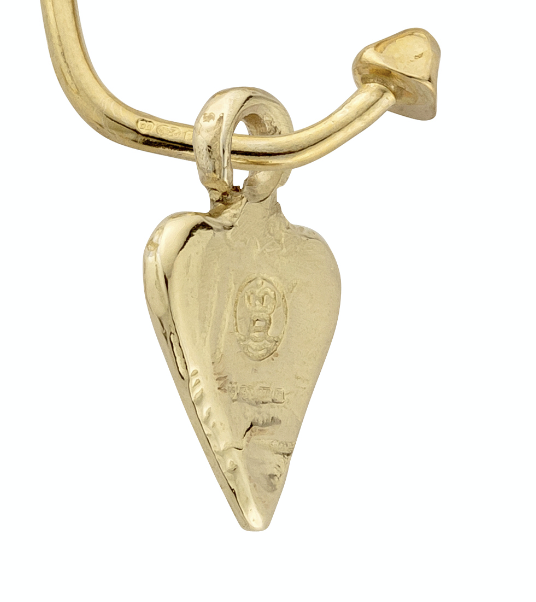 Gold Mini Heart Single Earring Charm