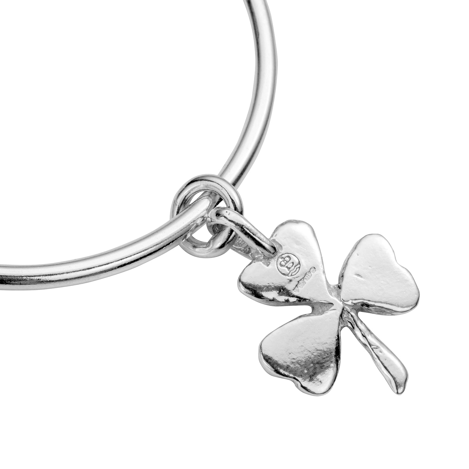 Silver Large Shamrock Bangle