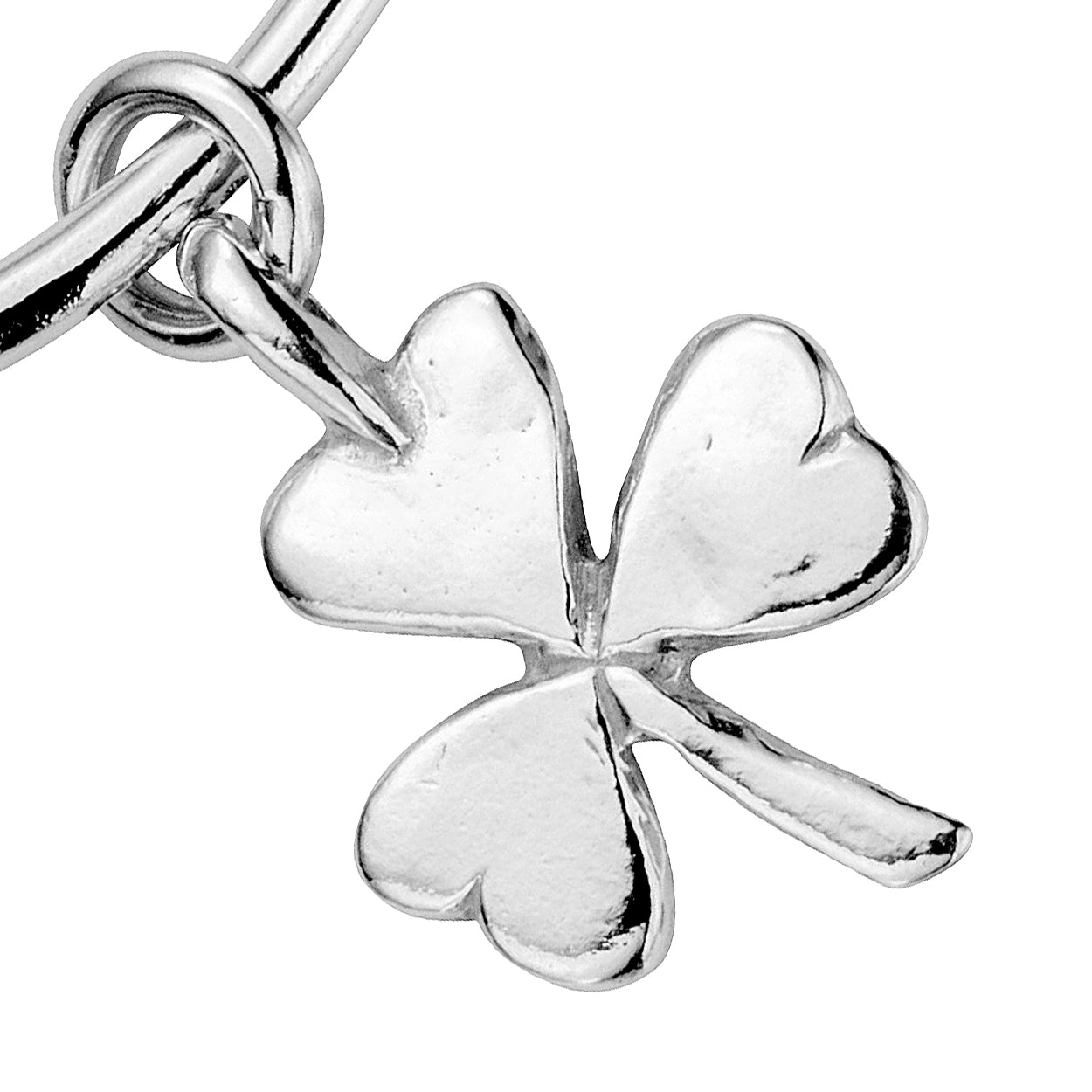 Silver Large Shamrock Bangle