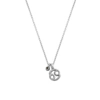 Silver Cancer Horoscope & Birthstone Necklace