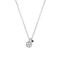 Silver Cancer Horoscope & Birthstone Necklace
