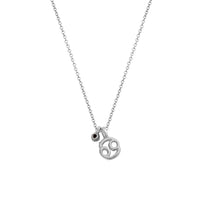 Silver Cancer Horoscope & Birthstone Necklace