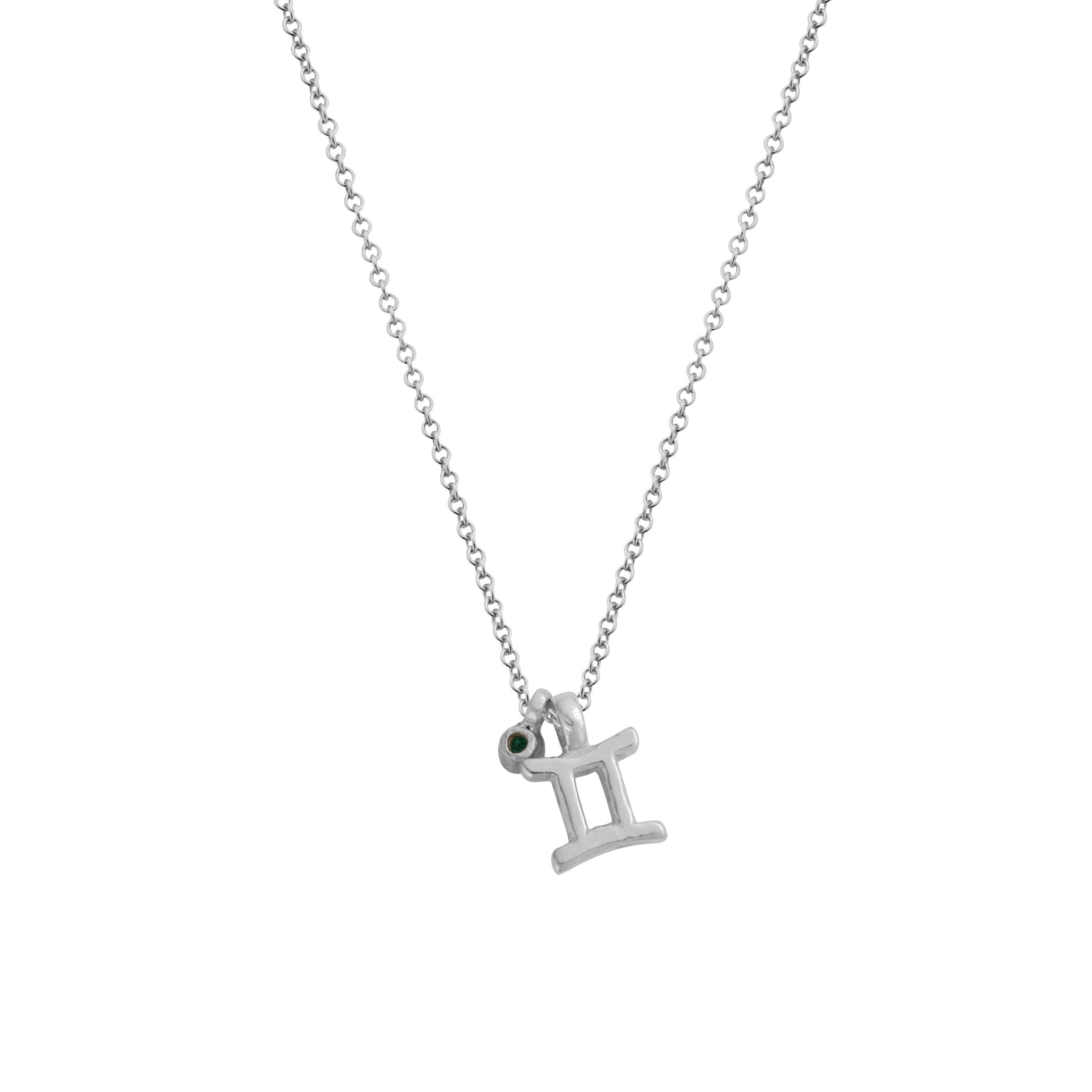 Silver Gemini Horoscope & Birthstone Necklace