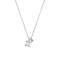 Silver Gemini Horoscope & Birthstone Necklace