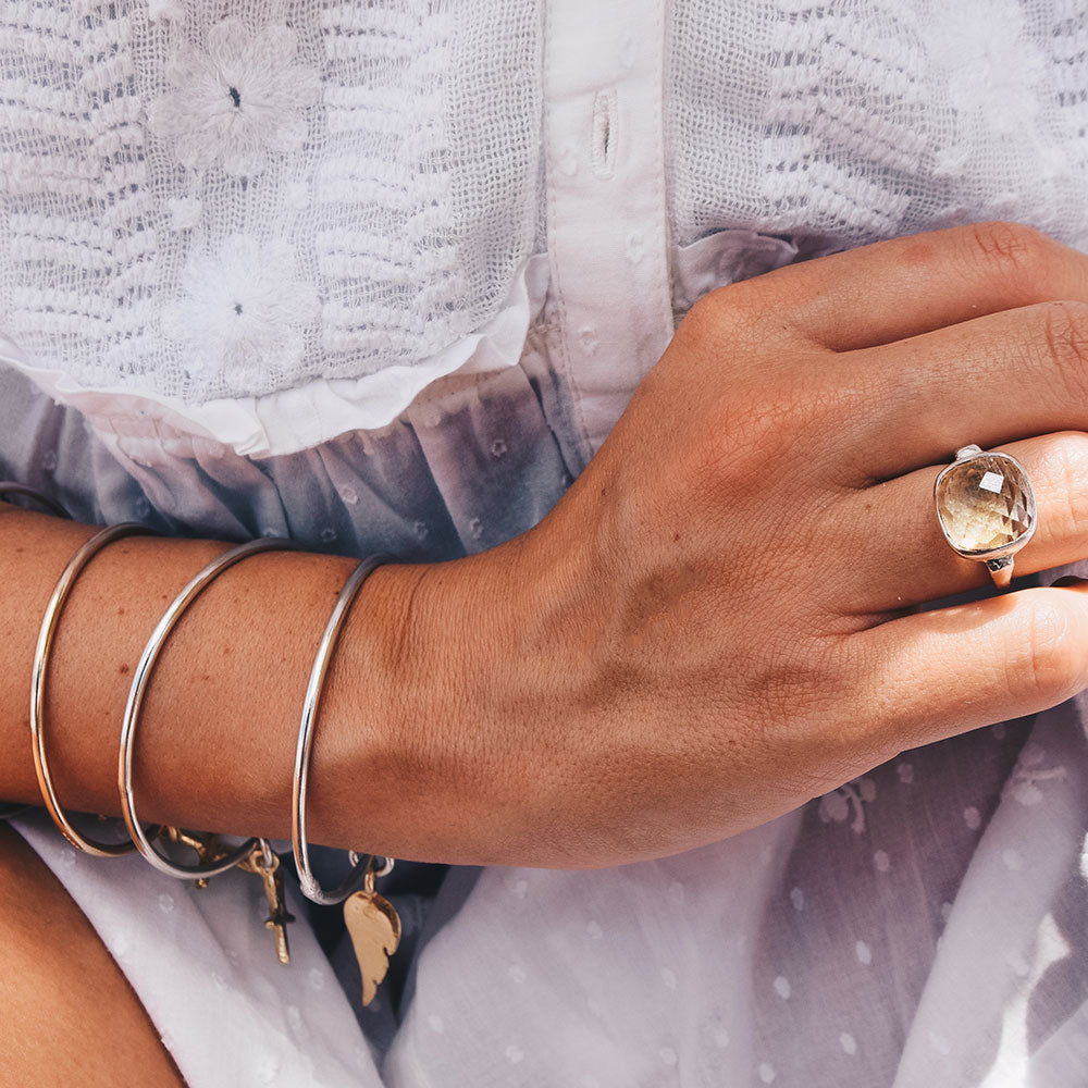 Silver & Gold Maxi Angel Wing Bangle