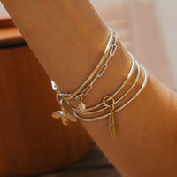 Silver & Gold Baby North Star Trace Chain Bracelet