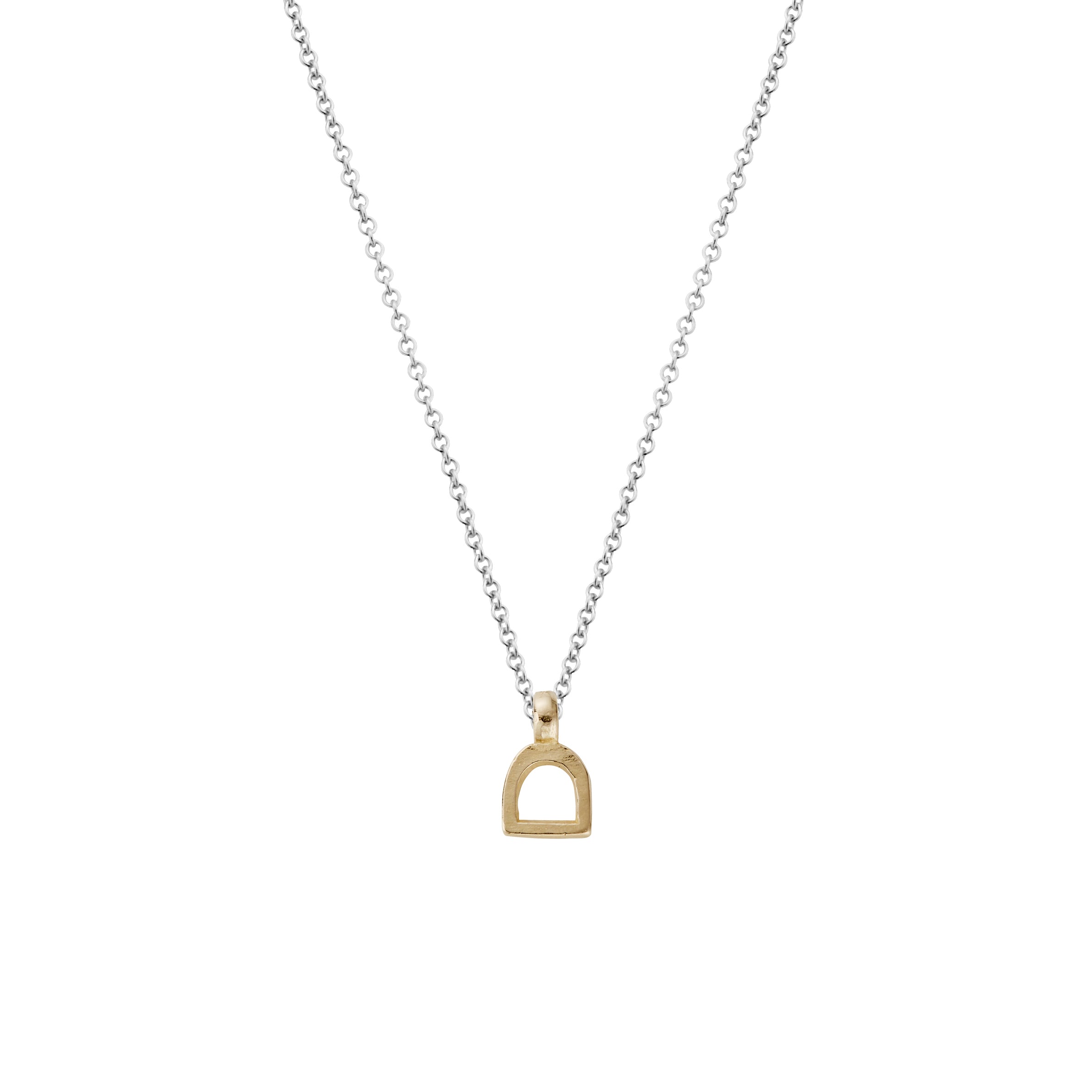 Silver & Gold Baby Stirrup Necklace