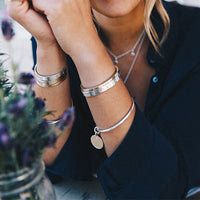Silver & Gold Large Moon Bangle