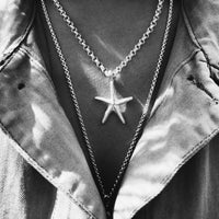 Silver & Gold Maxi Starfish Necklace (18 inch)