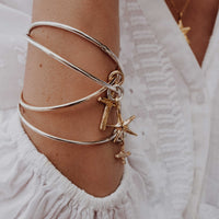 Silver & Gold Medium Starfish Bangle