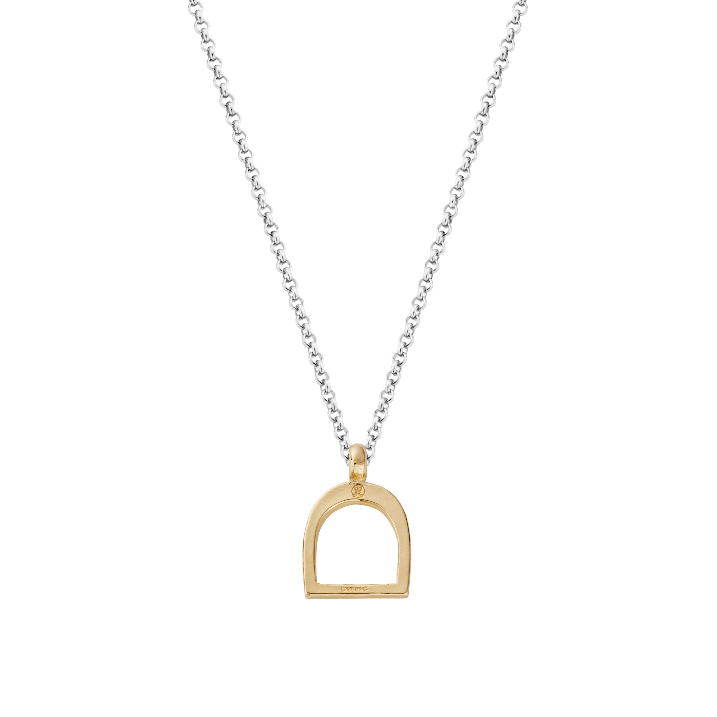 Silver & Gold Medium Stirrup Necklace