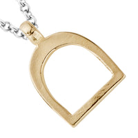Silver & Gold Medium Stirrup Necklace