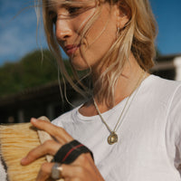 Silver & Gold Medium Stirrup Necklace