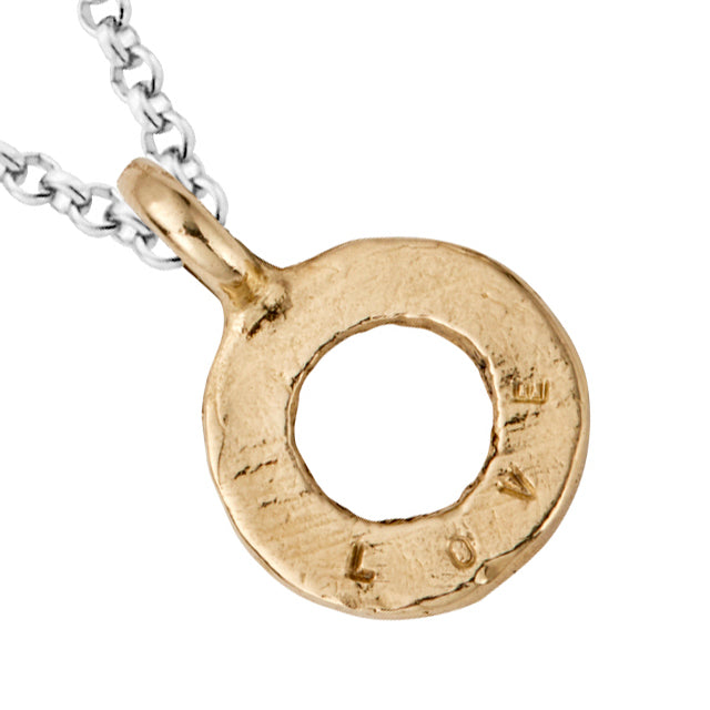 Silver & Gold Medium Open Circle Necklace