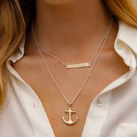 Silver & Gold Midi Anchor Necklace